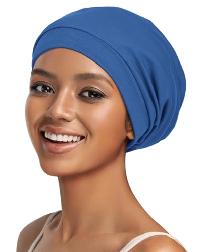 Alnorm Jersey Sleep Cap Girls Breathable Slouchy Beanie Ocean Blue - color: Ocean Blue
