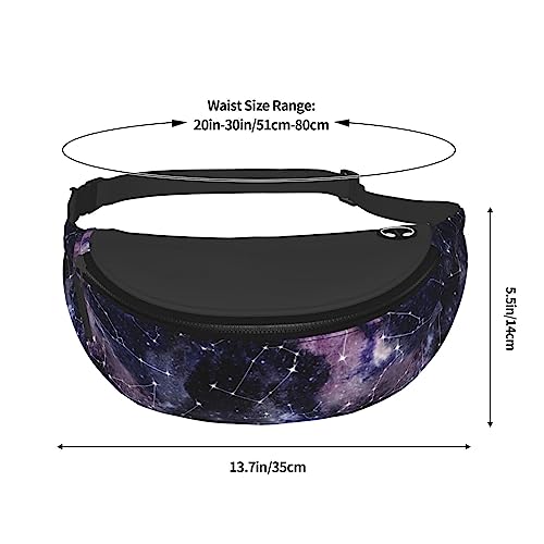 Space Star Pagan Space Black Galaxy Constellation Fashion Casual Fanny Pack Waist Bag Men Women Adjustable Belt Waist Bag For Travel Hiking Cycling Running Festival Carnival - color: Black7