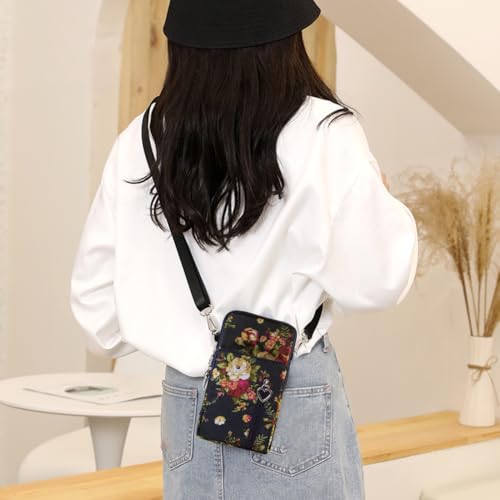 JANKS Small Crossbody Bag for Women - Mini Phone Purses with Crossbody Strap and Wallet - Nylon Arm Bag - color: B-red Plaid