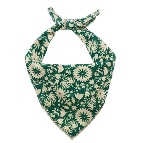 Floral Bandanas for Women Men, 27" x 27" Large Cotton Bandana Headband Head Wraps Hair Scarf for Beach Camping - color: Green Floral-gerbera
