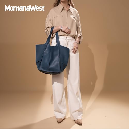 Montana West Tote Bag for Women Large Hobo Purses and Handbags - color: Teal Blue
