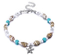 Fesciory Puka Shell Anklet for Women Summer Natural Cowrie Adjustable Ankle Bracelet, Handmade Boho Hawaiian Beach Seashell Jewelry - color: Starfish shell
