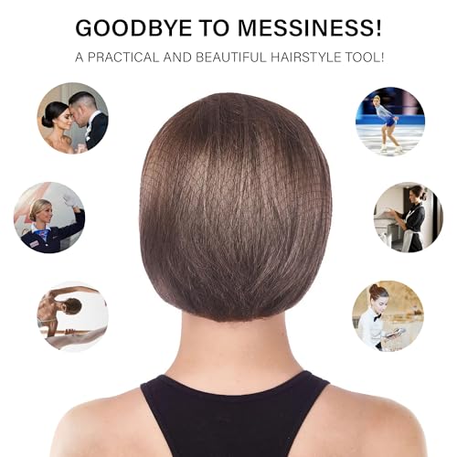 Hair Net Set 30 Pieces 20-Inch Nets with 50 Pieces 2.4-Inch Golden U Pins - For Food Service, Bun Making, Ballet, and Versatile Hairstyling (Light Brown, 20inch, 80pcs/Pack) - color: Brown, size: 20 Inch