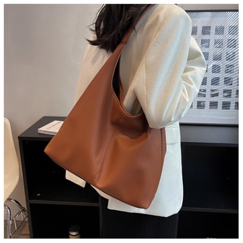 Straw Hobo Bag for Women 2026 Boho Woven Beach Purse Large Summer Straw Tote with Lining Black Raffia Shoulder Bag | straw material - color: Pu-hobo Brown