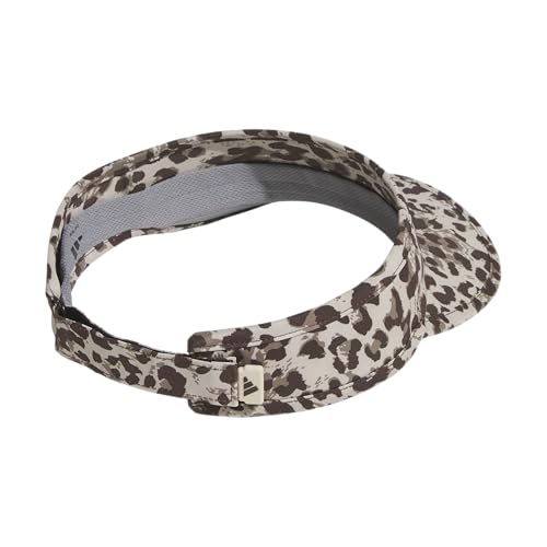 adidas Women's Superlite Visor – Lightweight Moisture-Wicking Running Tennis Hat - color: Leopard Crystal Linen-dark Brown/Dark Brown/3