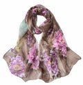 Xyueanlo Scarfs for Women Fashion Scarves Print Pattern Lightweight Sunscreen Scarf Wraps Shawls - color: Peony Brown