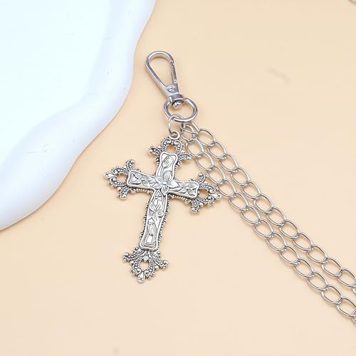 Layered Pants Chain for Men Women Punk Chain Hip Hop Jewelry Clothing Accessories Vintage Jeans Chains - style: Silver two layered