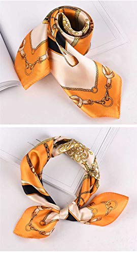 ANDANTINO 100% Mulberry Silk Scarf -21” Square Neckerchief with Gift Packed - color: Orange