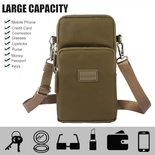 JANKS Small Crossbody Bags for Women Mini Cell Phone Purses Handbag Shoulder Bag - color: E-milk Coffee