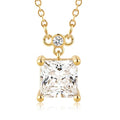 18K Gold-Plated Non Tarnish Birthstone Necklace for Women, 5A Princess Cut Cubic Zirconia Pendant, Birthday Anniversary Valentine's Gift, 18-20 Inches - color: 4-Apr-White