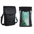 befen Genuine Leather Small Crossbody Bags for Women Cell Phone Bag Cross Body Purses,Silver Zipper - color: Black+touch Screen