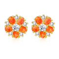 CiNily Flower Earrings,Opal Stud Earrings Sterling Silver or White Gold/Rose Gold Plated Ladies Flower Stud Earrings Cute Unique Earrings for Girls - color: Orange