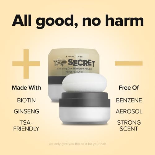 I DEW CARE Biotin Clarifying Dry Shampoo - Tap Secret Original Duo Set | Strengthening & Volumizing, Powder Type, Refillable, Travel size, Non-aerosol, Korean Ginseng, Stocking Stuffers, 0.26 Oz * 2ea - color: 01 Original, size: 0.24 Ounce (Pack of 2)