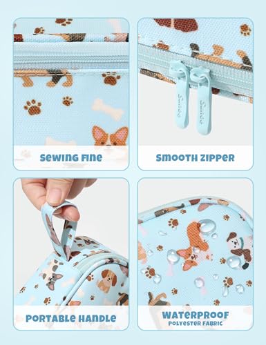 SUNEE Cute Pencil Case, Large Pencil Pouch, Aesthetic Big Pencil Bag with Zipper, Kawaii Stationery Storage and Organizer, School Supplies for Teen and Adult, Boys & Girls, Heavy Duty Canvas Cute Dog - color: Cute Dog