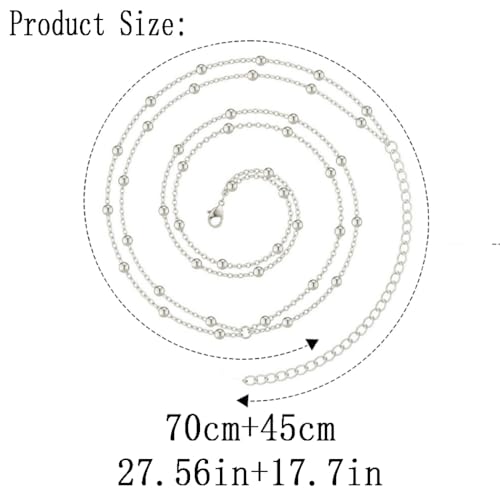 Rhinestone Waist Chains Crystal Waist Chain with Pendant Abdominal Chain Thin Minimalist Body Chain Jewelry for Women Beach Rave - style: B-Beads-Sliver