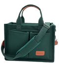 Large Canvas Tote Bag for Women Work Tote Bags with Pockets Laptop Crossbody Purses Everyday Bag Handbags for Travel - color: New Upgrade Plus Dark Green