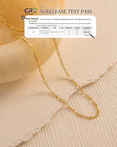 Gold/Silver Chain Necklace for Women Trendy - 925 Sterling Silver Dainty Waterproof Hypoallergenic Sturdy 18K Gold Plated Necklaces Jewelry Gift 14-20 Inch - color: 18K Gold Plated, size: 14"+2"