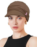 Chemo Headwear Viscose Newsboy Cap for Women Summer Hats - color: Brown