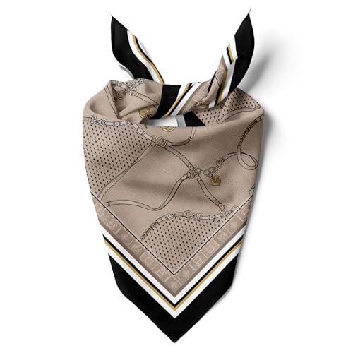 dscarf Womens Neck Scarf 21"x21" Small Square | Headband Scarf Ethnic Bandana Head Scarf Flowering Breathable Lightweight - color: Belt Design 1