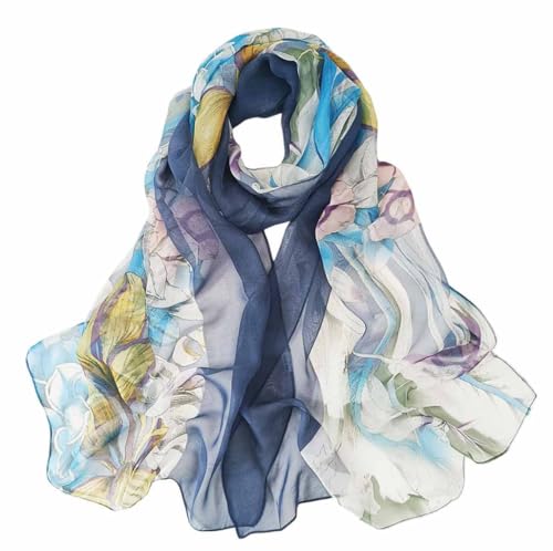 Xyueanlo Fashion Scarves for Women Lightweight Elegant Scarf Sunscreen Wraps Shawls - color: Navy Blue