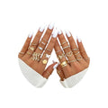 FUTIMELY Boho Retro Stackable Rings Sets for Women Knuckle Joint Finger Knuckle Nail Ring Sets Moon Stars Stack Preppy Statement Rings Cute Trendy Stuff Jewelry - style: F-6