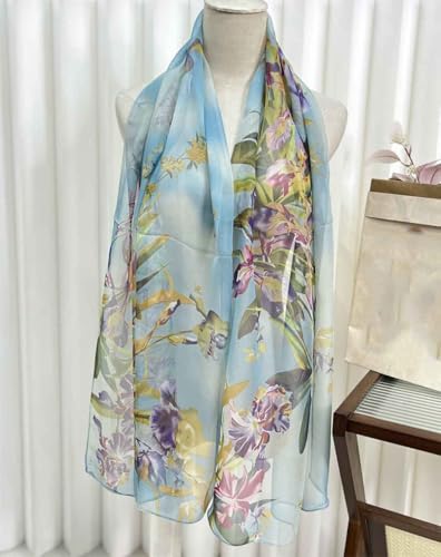 Xyueanlo Fashion Scarves for Women Lightweight Elegant Scarf Sunscreen Wraps Shawls - color: Orchid Turquoise