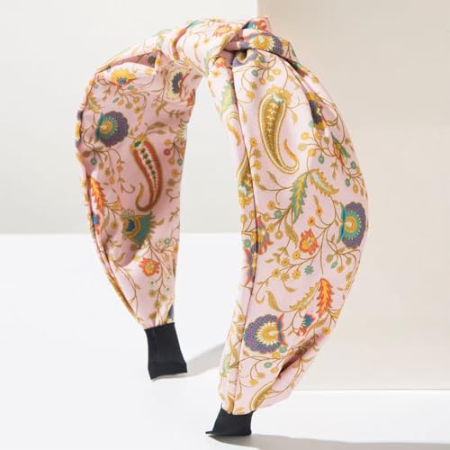 4 Pack Floral Printed Headbands for Women Wide Knotted Headbands Fashion Hair Bands-Bandanna - color: Bandanna