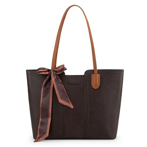 Montana West Tote Bags for Women Top Handle Satchel Purses - color: Dark Coffee