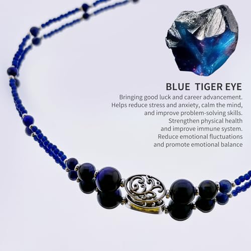 Damanse Beaded Glasses Chain,Eyeglass & Sunglass Strap For Women Stylish - color: Tree of Life Blue Eye