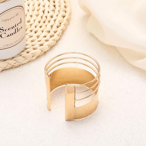 African Choker Necklace Bracelet Earrings Set for Women Dainty Chunky Gold Hoop Choker Necklace Wide Cuff Bangle Bracelets Exaggerated Ethnic Statement Jewelry Set for Women - style: AA