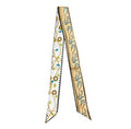 JERLA 100% Mulberry silk Scarf bag scarf Head Hair Ribbon Handbag Handle wrap Tie Bundle Neckerchief Scarf for women - color: Bellwort Yellow
