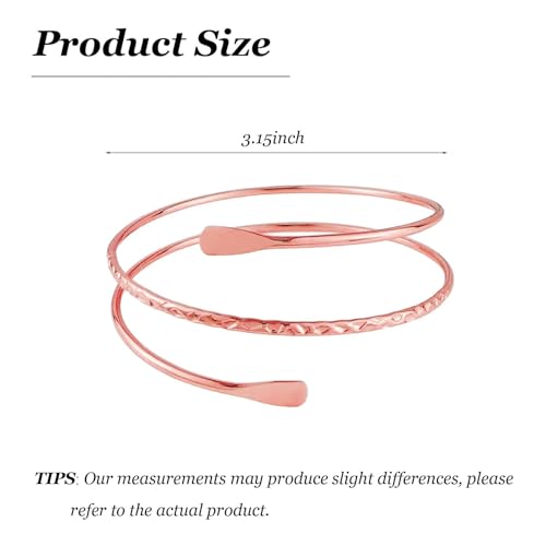 Long tiantian 2PCS Arm Cuff for Women Gold Upper Arm Bangles Bracelet Silver Arm Cuff Jewelry Summer Beach Essentials 2026 - color: 15335-Arm-rosegold
