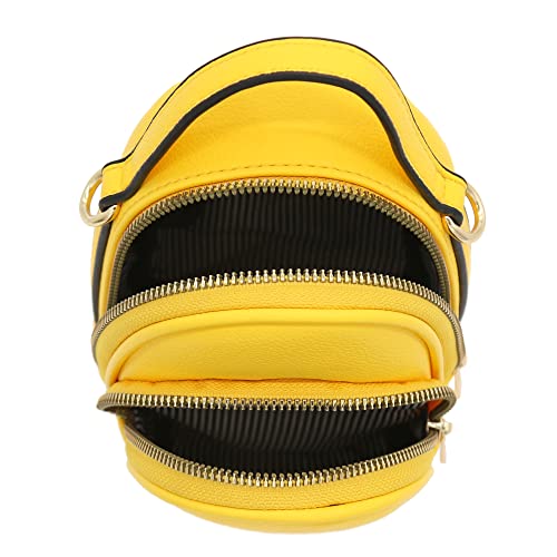 FashionPuzzle Two Compartment Mini Crossbody Bag | Two Compartment - color: Yellow