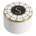 COLLECTIVE HOME - Monogram Jewelry Box, Bohemian Ceramic Trinket Box, Storage for Necklace Ring Bracelet Keys, Birthday Mother's Day Christmas Gift for Women, 3.25" x 2.5" (S) - color: S