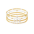 Dainty Gold Plated Pearl Crystal Beaded Bracelets Set for Women 14K Gold Plated Bead Pearl Beads Bracelet Stackable Paperclip Link Chain Bracelets Gold Plated Bracelets for Women Trendy Jewelry - color: Style3-shell cross pearl gold beads set