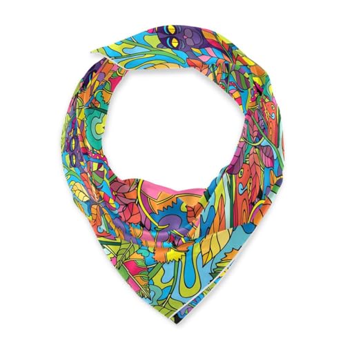 Silk Scarf Women Silk Neckerchief Sleep Wrap Head Scarf Square Headwear Lady Aesthetic Accessory 35.4 * 35.4in - color: Color21