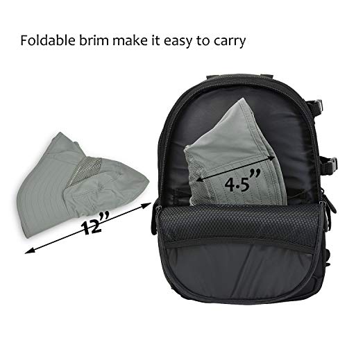 Tirrinia Wide Brim Sun Hat with Neck Flap for Men & Women, Breathable Hiking Fishing Safari Hat, Outdoor UV Protection Cap - color: Gray