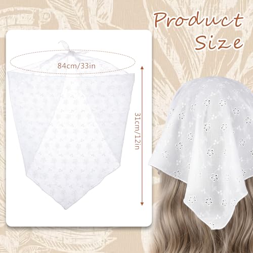 White Bandana Headband, White Head Scarf Adjustable Lace Head Scarf Headband Cute Triangle Headbands for Women’s Hair Cute Adjustable Bandanas for Women