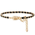 YooAi Chain Belts Leather Waist Belt for Women Layered Metal Chain Belt - size: XL/2XL: fits waist from 41"-46", style: Gold Dangle