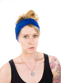 Twist Headband Extra Wide Scrunch Turban (Royal Blue) - color: Royal Blue