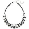 Noessla Beaded Statement Necklaces for Women Layered Chunky Bead Necklace Fashion Costume Jewelry Gifts for Mom - color: Black