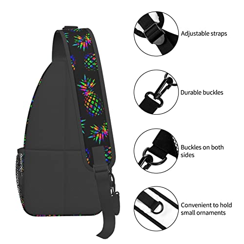 Sling Backpack For Men Hiking Daypack Crossbody Shoulder Bag Travel Chest Pack | Hiking - color: Pineapple