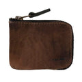 Hide & Drink, Full Grain Leather Zippered Card Wallet for Men and Women, Coin Pouch, Money Holder, Pocket Organizer, Handmade, Bourbon Brown - color: Bourbon Brown