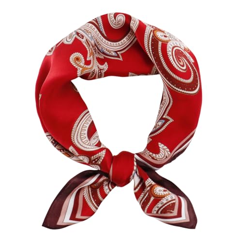 Ciormis 100% Mulberry Silk Scarf-Women's 21''/27''Square Silk Hair Head Scarf Neckerchief with Gift Packaged - color: 21''x 21''-style 66