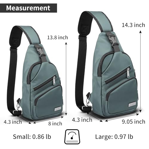 AMJ Crossbody Sling Bag Men Women, Casual Shoulder Backpack, Chest Daypack Satchel for Hiking Travel - color: Green, size: Large