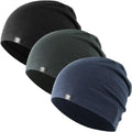 WTACTFUL 3 Pieces Cooling Skull Caps for Men & Women - Soft & Breathable Cycling Cap for Summer - color: Black+gray+blue
