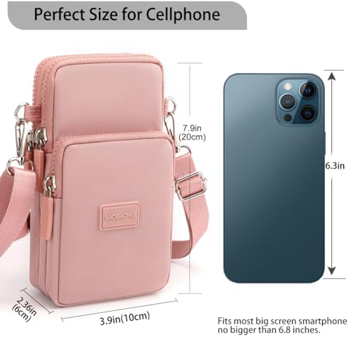 JANKS Small Crossbody Bags for Women Mini Cell Phone Purses Handbag Shoulder Bag - color: E-pink