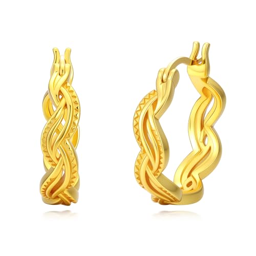 14K Gold Hoop Earrings for Women Hypoallergenic Lightweight Gold Huggie Hoop Earring Jewelry Gift - style: E01-20MM