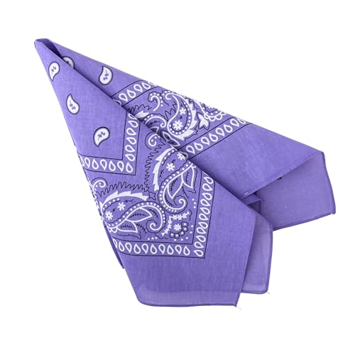 Motique Accessories 22 Inch Cotton Paisley Bandana - color: Lavender