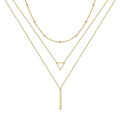 Turandoss Gold Layered Necklaces for Women - 14K Gold Plated Handmade Multilayer Bar Pearls Coin Disc Moon Butterfly Medallion Adjustable Dainty Layered Choker Necklaces for Women Jewelry - style: "3 Layered Necklace - Chain&Triangle&Bar